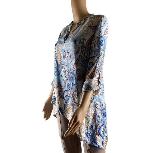 Chicos Paisley Layered high low Tunic women’s sz 0 - Picture 4 of 9